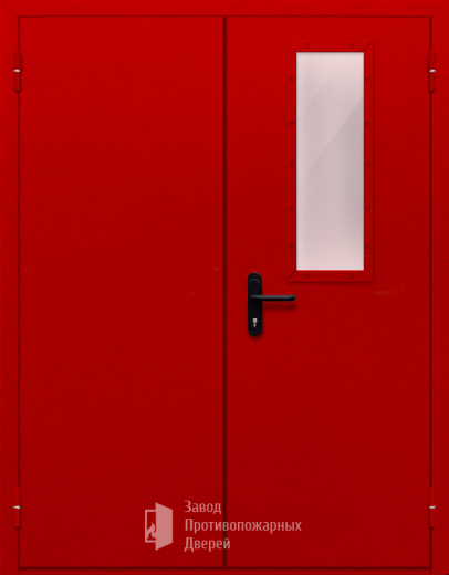 Фото двери «Двупольная со стеклом (красная)» в Красногорску