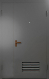 Фото двери «Техническая дверь №7 полуторная с вентиляционной решеткой» в Красногорску