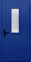 Фото двери «Однопольная со стеклом (синяя)» в Красногорску